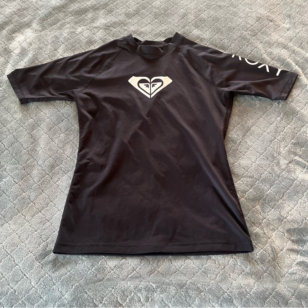 Roxy Black Rash Guard with‎ White Logo